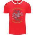 Sailor Company Sailing Boat Yacht Speedboat Mens Ringer T-Shirt FotL Red/White