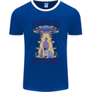 Alien UFO I Want to Be Leaving Mens Ringer T-Shirt FotL Royal Blue/White