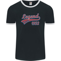 Legend Since 71st Birthday 1952 Mens Ringer T-Shirt FotL Black/White