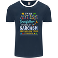 Autism Grandfathers Day Autistic ASD Mens Ringer T-Shirt FotL Navy Blue/White