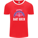 Darts Queen Funny Mens Ringer T-Shirt FotL Red/White