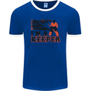 Hockey I'm a Keeper Funny Ice Street Mens Ringer T-Shirt FotL Royal Blue/White