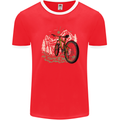 Mountain Bike Bicycle Cycling Cyclist MTB Mens Ringer T-Shirt FotL Red/White