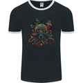 Magic Mushrooms Trippy Alien Octopus Cthulhu Mens Ringer T-Shirt FotL Black/White
