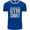 Gym Training Top Bodybuilding Weightlifting Mens Ringer T-Shirt FotL Royal Blue/White