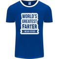 Fathers Day Farter Funny Flatulence Fart Mens Ringer T-Shirt FotL Royal Blue/White