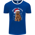 Joyful Season Christmas Funny Cat Xmas Mens Ringer T-Shirt FotL Royal Blue/White