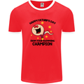 Swimming Champion Funny Fathers Day Dad Mens Ringer T-Shirt Red/White