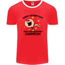 Swimming Champion Funny Fathers Day Dad Mens Ringer T-Shirt Red/White