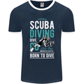 I'd Rather Be Scuba Diving Diver Funny Mens Ringer T-Shirt FotL Navy Blue/White