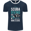 I'd Rather Be Scuba Diving Diver Funny Mens Ringer T-Shirt FotL Navy Blue/White