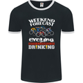 Weekend Forecast Cycling Cyclist Funny Mens Ringer T-Shirt FotL Black/White