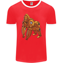 A Steampunk Gorilla Ape Mens Ringer T-Shirt FotL Red/White