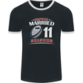 11 Year Wedding Anniversary 11th Rugby Mens Ringer T-Shirt FotL Black/White