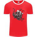 Christmas Cthulhu Skull Mens Ringer T-Shirt FotL Red/White