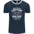 This Is What an Awesome Builder Looks Like Mens Ringer T-Shirt FotL Navy Blue/White