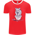 Floating Polar Bear Climate Change Environment Mens Ringer T-Shirt FotL Red/White