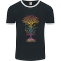 Colourful DNA Tree Biology Science Mens Ringer T-Shirt FotL Black/White