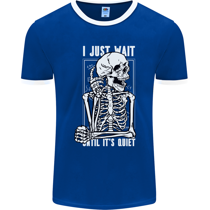 Teacher Ill Just Wait Teaching Maths Enlish Mens Ringer T-Shirt FotL Royal Blue/White