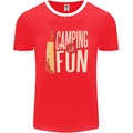 Camping is Fun Funny Murder Halloween Mens Ringer T-Shirt FotL Red/White