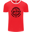 Angry Cyclist Cyclist Funny Bicycle Bike Mens Ringer T-Shirt FotL Red/White