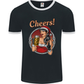 Christmas Sexy Santa Clause Xmas Mens Ringer T-Shirt FotL Black/White