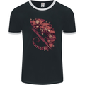 Steampunk Chameleon Iguana Reptile Lizard Mens Ringer T-Shirt FotL Black/White