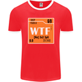 WTF Periodic Table Chemistry Geek Funny Mens Ringer T-Shirt FotL Red/White