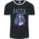 Freyja Norse Goddess Viking Valhalla Mens Ringer T-Shirt FotL Black/White