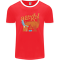 Easter Egg T-Rex as a Bunny Dinosaur Funny Mens Ringer T-Shirt FotL Red/White