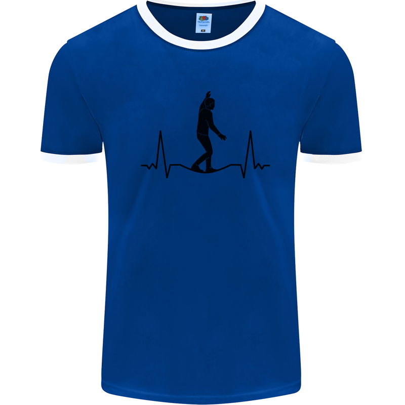 Tightrope Walking Walker Funambulism Mens Ringer T-Shirt Royal Blue/White