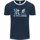 Fook it I'm Going Cycling Cyclist Bicycle Mens Ringer T-Shirt FotL Navy Blue/White