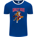 Muay Thai Tiger MMA Mixed Martial Arts Mens Ringer T-Shirt FotL Royal Blue/White