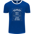 Father's Day No 1 Dad Man Myth Legend Funny Mens Ringer T-Shirt FotL Royal Blue/White