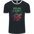 Vegan Gym Bodybuilding Vegetarian Mens Ringer T-Shirt FotL Black/White