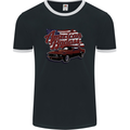 American Badass Muscle Car Mens Ringer T-Shirt FotL Black/White