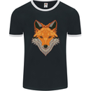 Polygonal Fox Mens Ringer T-Shirt FotL Black/White