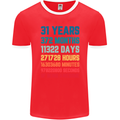 31st Birthday 31 Year Old Mens Ringer T-Shirt FotL Red/White