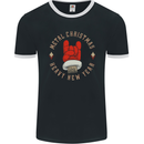 Metal Christmas Heavy Rock Music Guitar Mens Ringer T-Shirt FotL Black/White