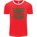 St. Patrick's Day Eat Drink Be Irish Beer Mens Ringer T-Shirt FotL Red/White