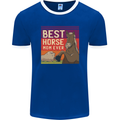 Equestrian Best Horse Mom Ever Funny Mens Ringer T-Shirt FotL Royal Blue/White