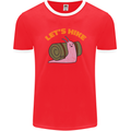 Let's Hike Funny Slug Trekking Walking Mens Ringer T-Shirt FotL Red/White