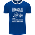 Motorbike Grandads Bingo Biker Motorcycle Mens Ringer T-Shirt FotL Royal Blue/White