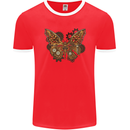 Steampunk Butterfly Butterflies Mens Ringer T-Shirt FotL Red/White