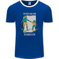 Skiing Father & Son Ski Buddies Fathers Day Mens Ringer T-Shirt FotL Royal Blue/White