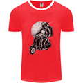 Astro Scooter Spaceman Biker Motorcyle MOD Mens Ringer T-Shirt FotL Red/White