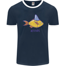 Goldfish Atitude Great White Shark Wannabe Mens Ringer T-Shirt FotL Navy Blue/White