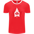 Canadian Maple Leaf Flag Canada Beaver Mens Ringer T-Shirt FotL Red/White