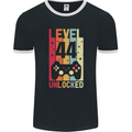 44th Birthday 44 Year Old Level Up Gamming Mens Ringer T-Shirt FotL Black/White