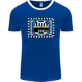TV Test Pattern as Worn by Mens Ringer T-Shirt FotL Royal Blue/White